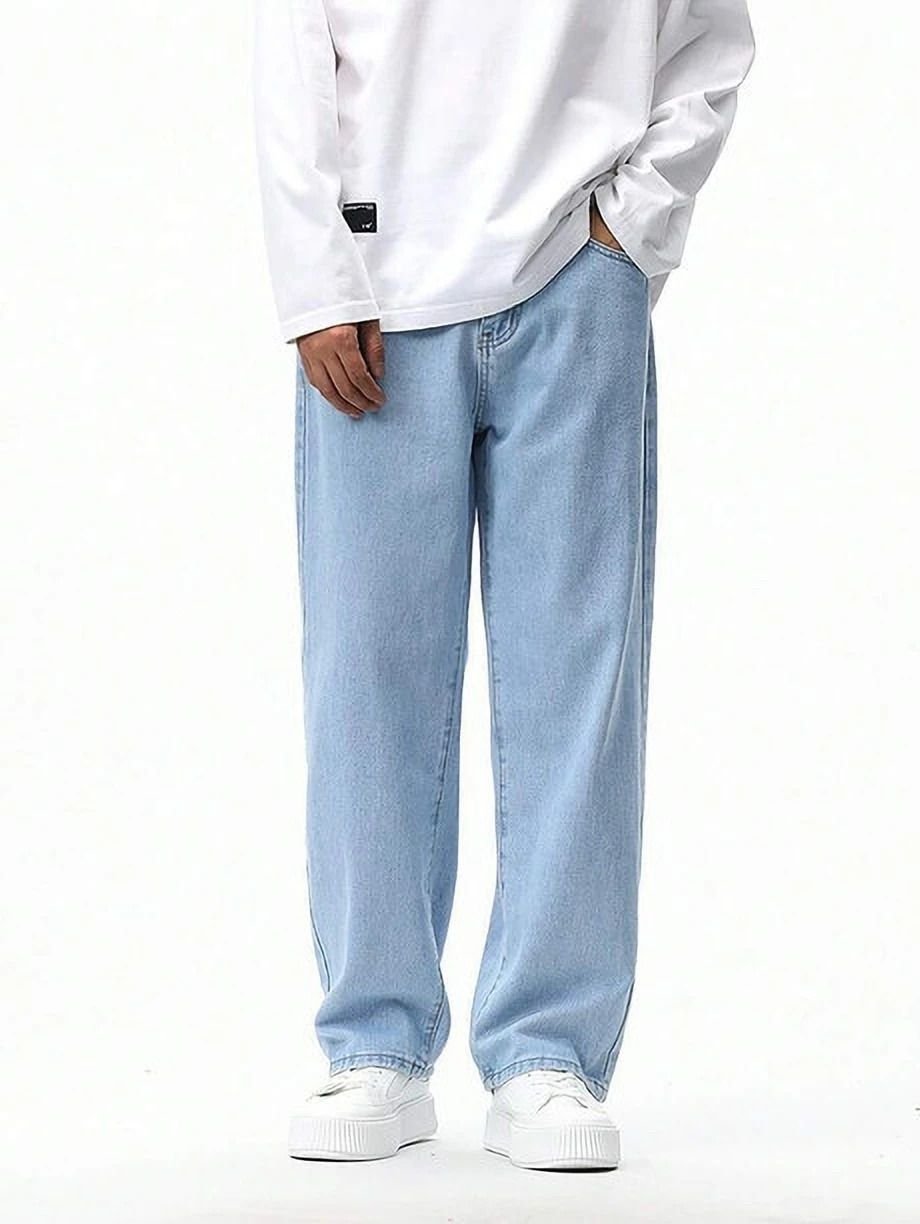 Next Denim Men's Light Blue Loose Fit Mid Rise Jeans – ND-064
