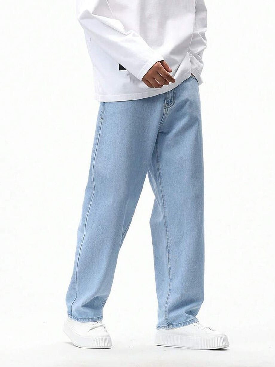 Next Denim Men's Light Blue Loose Fit Mid Rise Jeans – ND-064 - Image 3