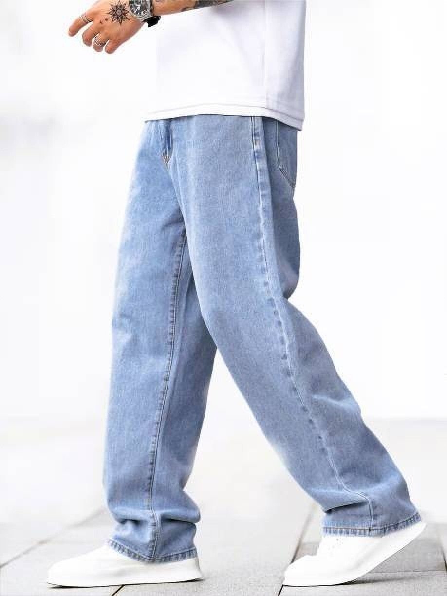 Next Denim Men's Light Blue Loose Fit Mid Rise Jeans – ND-024 - Image 3