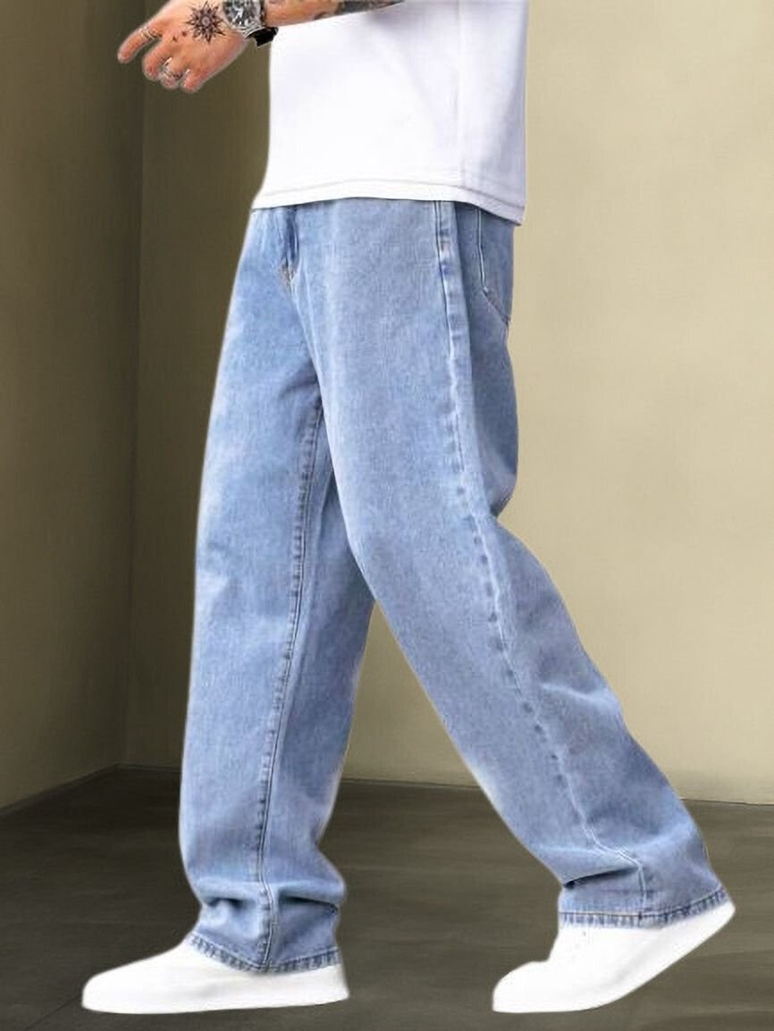 Next Denim Men's Light Blue Straight Fit Mid Rise Jeans – ND-065 - Image 4