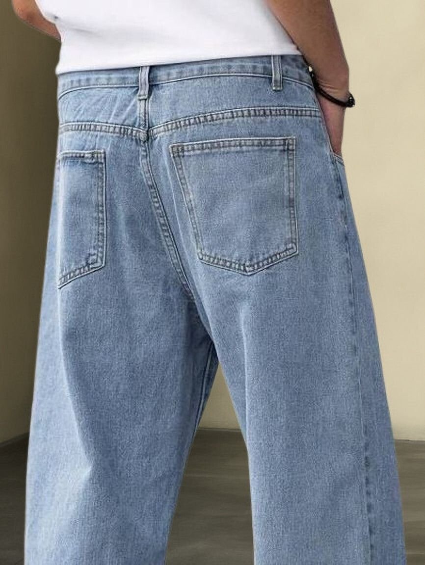 Next Denim Men's Light Blue Straight Fit Mid Rise Jeans – ND-065 - Image 3