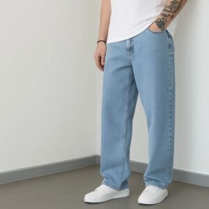 Next Denim Men's Light Blue Straight Fit Mid Rise Jeans – ND-047