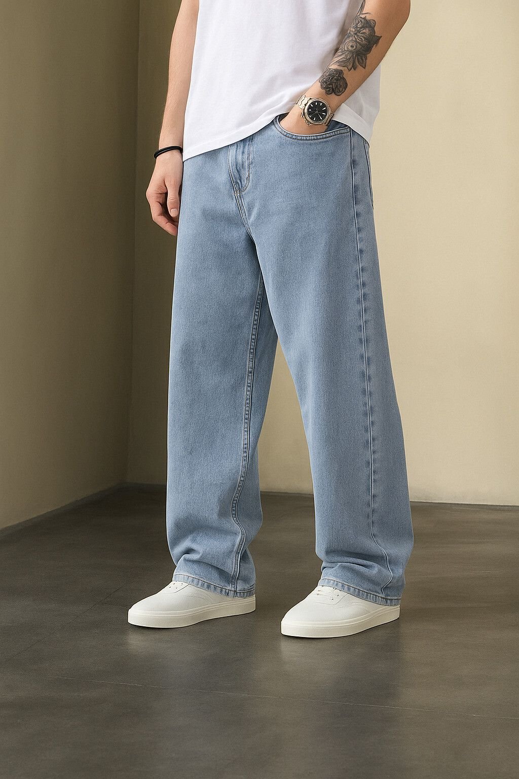 Next Denim Men's Light Blue Straight Fit Mid Rise Jeans – ND-065 - Image 2
